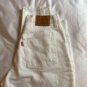 Levi’s White Distress Wedgie Jeans